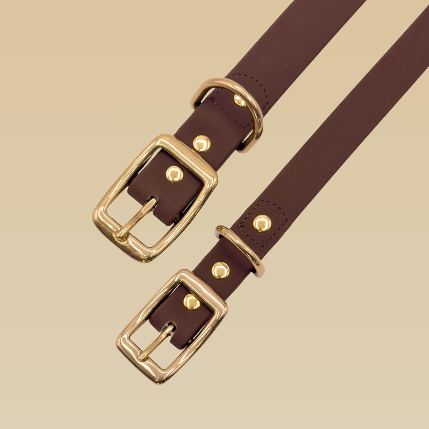 Waterproof Dog Collar & Leash Set - Espresso Brown