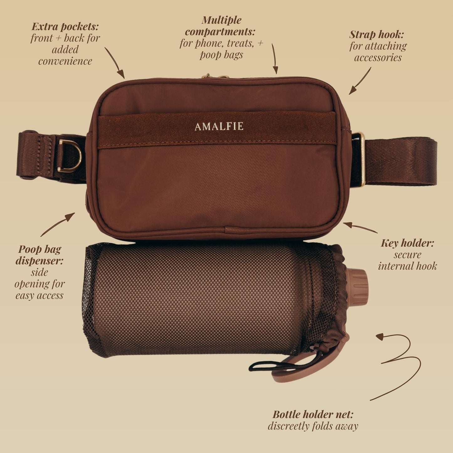 Dog Walking Hydration Set - Espresso Brown