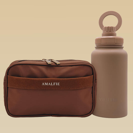 Dog walking hydration set espresso brown