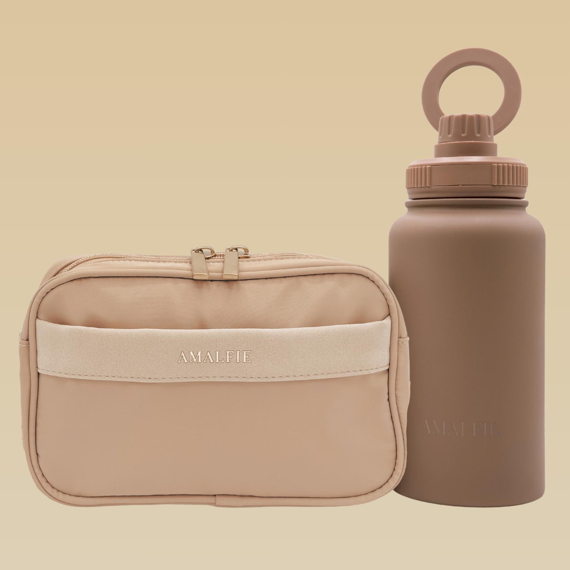 Dog walking hydration set coastal beige