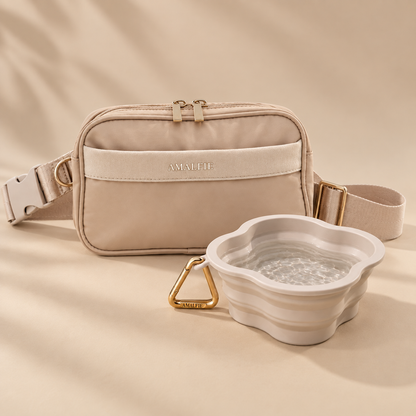 Dog Walking Bag & FREE Dog Bowl Set - Coastal Beige