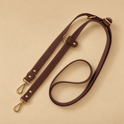 Waterproof Hands-Free Dog Lead 240cm - Espresso Brown