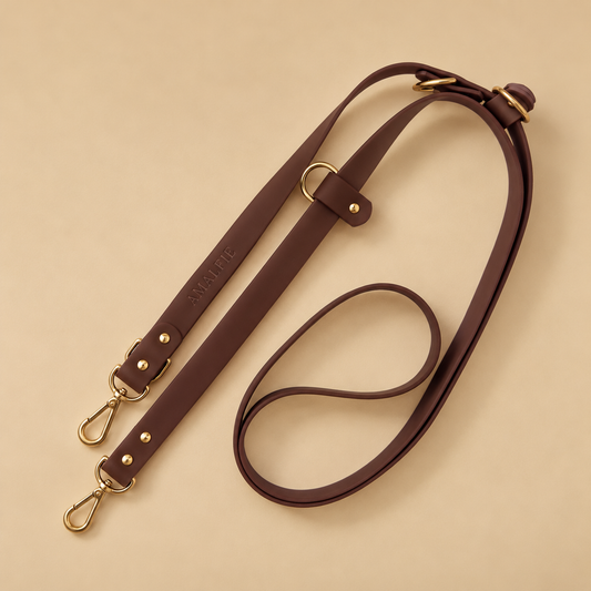 Waterproof Hands-Free Dog Lead 240cm - Espresso Brown