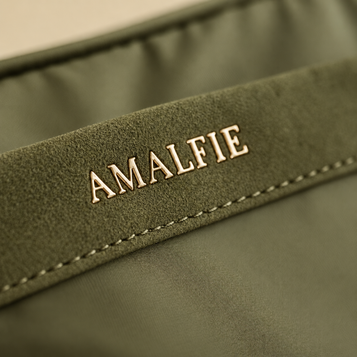 Olive green premium dog walking bag with hands-free crossbody design