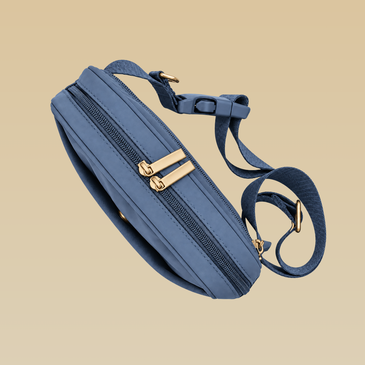 Positano blue and olive premium dog walking bag, crossbody style