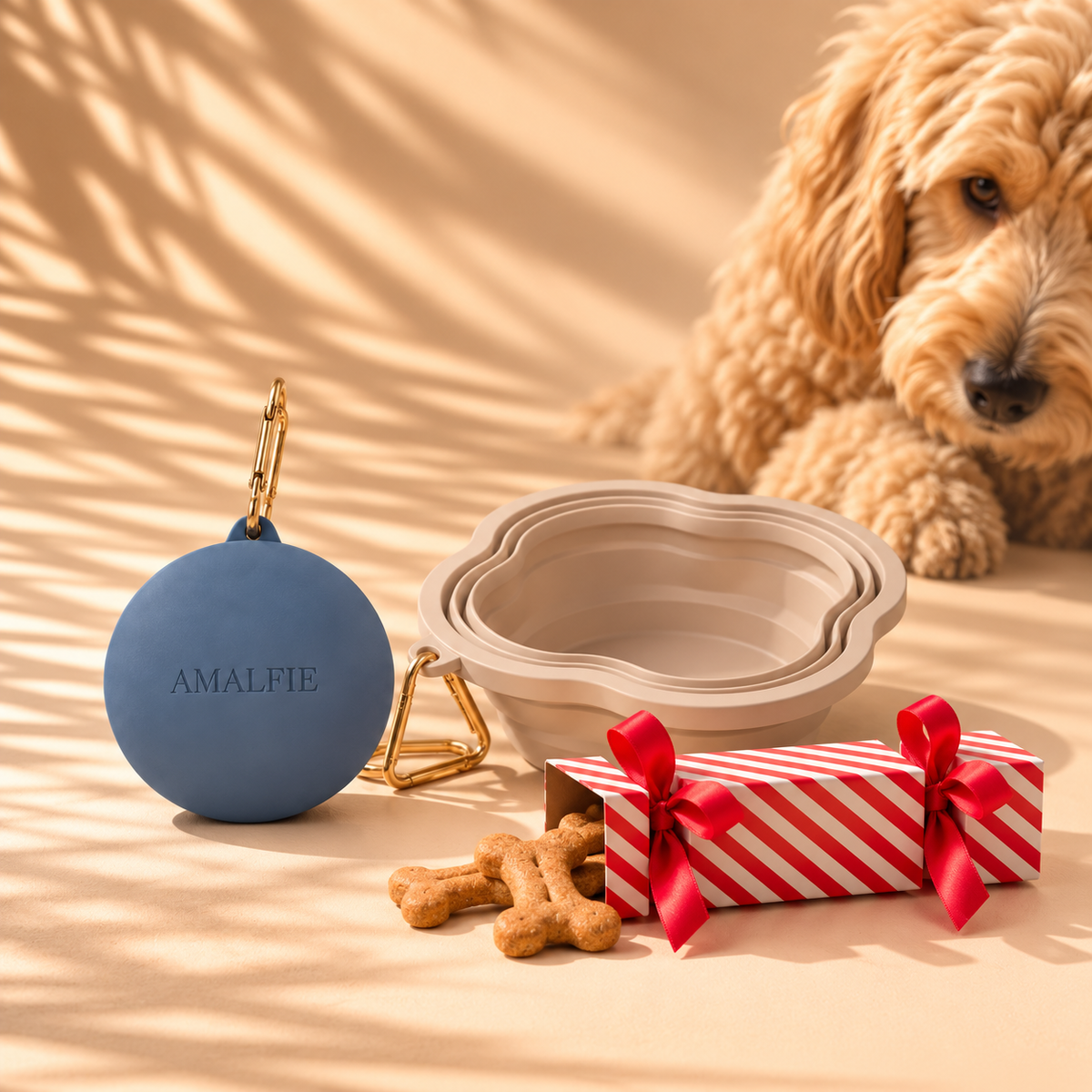 AMALFIE Christmas Dog Gift in Positano Blue