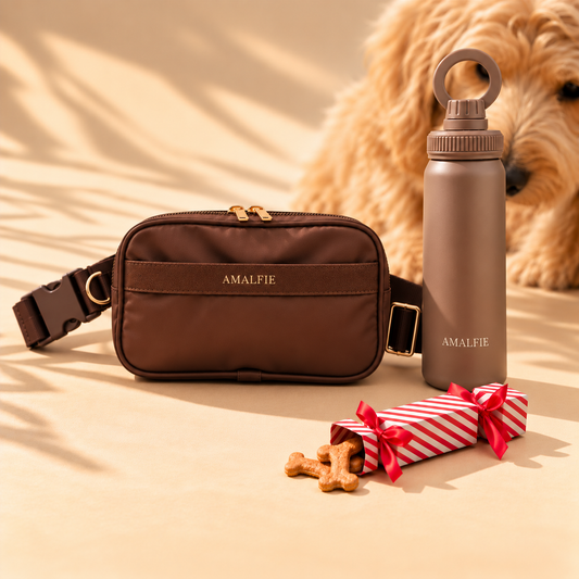 Dog Owner Gift - Dog Walking Hydration Set - Espresso Brown